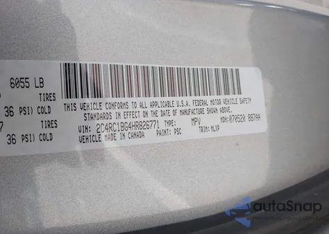 2017 Chrysler Pacifica Touring-L z USA, uszkodzony, nr VIN 2C4RC1BG4HR826771